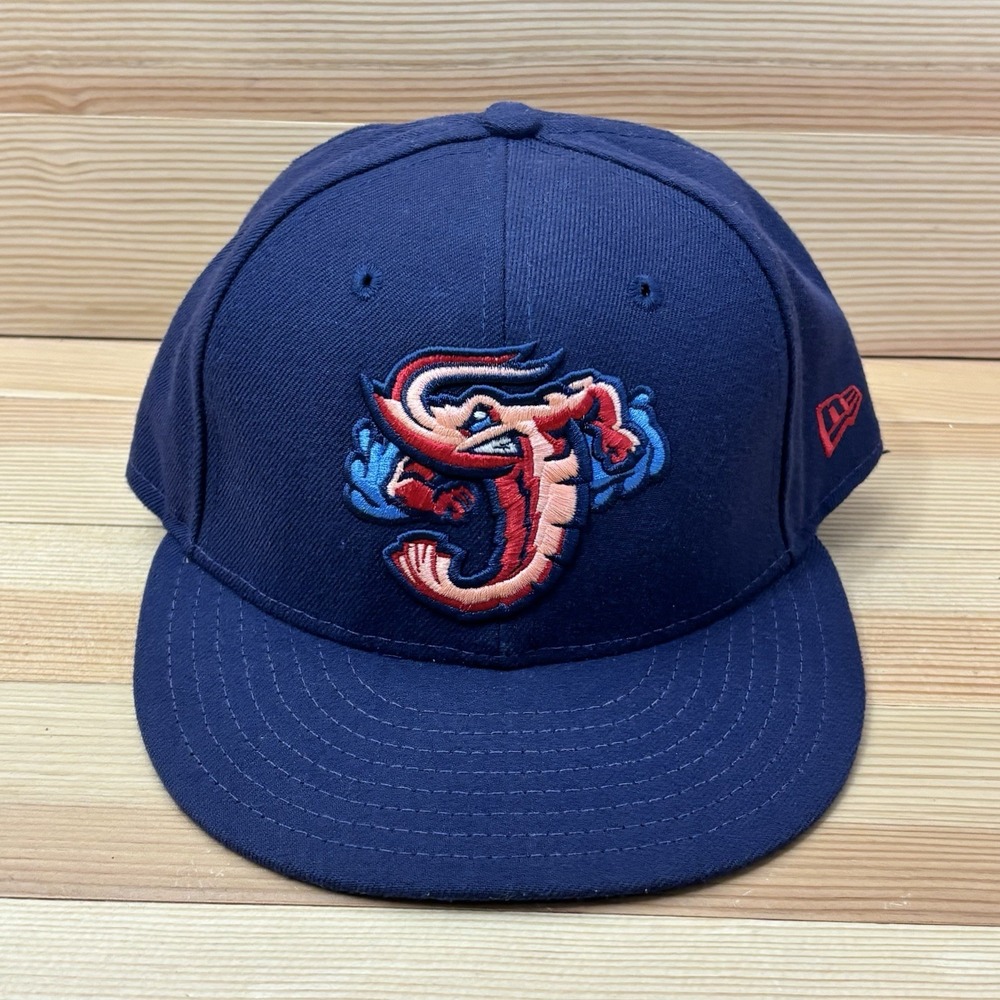 Jacksonville Jumbo Shrimp 59Fifty New Era Baseball Cap Hat Blue Fitted 7 1/4 USA
